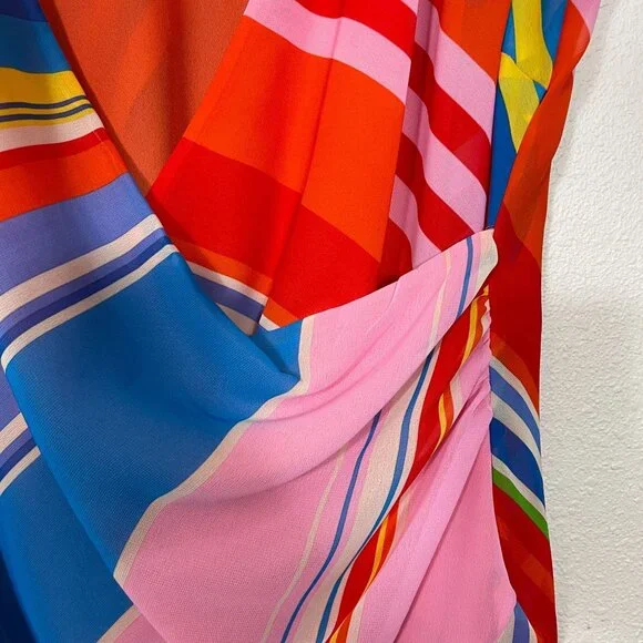 Lauren Ralph Lauren Dress 20W 2X Multi Color Layers Striped Whimsi Womens - Picture 6 of 9